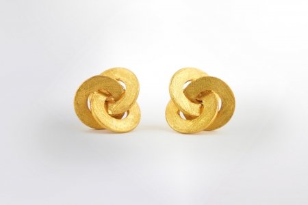 Ohrstecker Tri Circulum gelbvergoldet Claris-Schmuckdesign